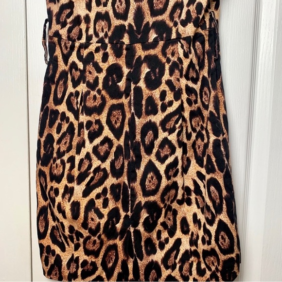 Pleated Neckline Leopard Dress - Picture 4 of 5